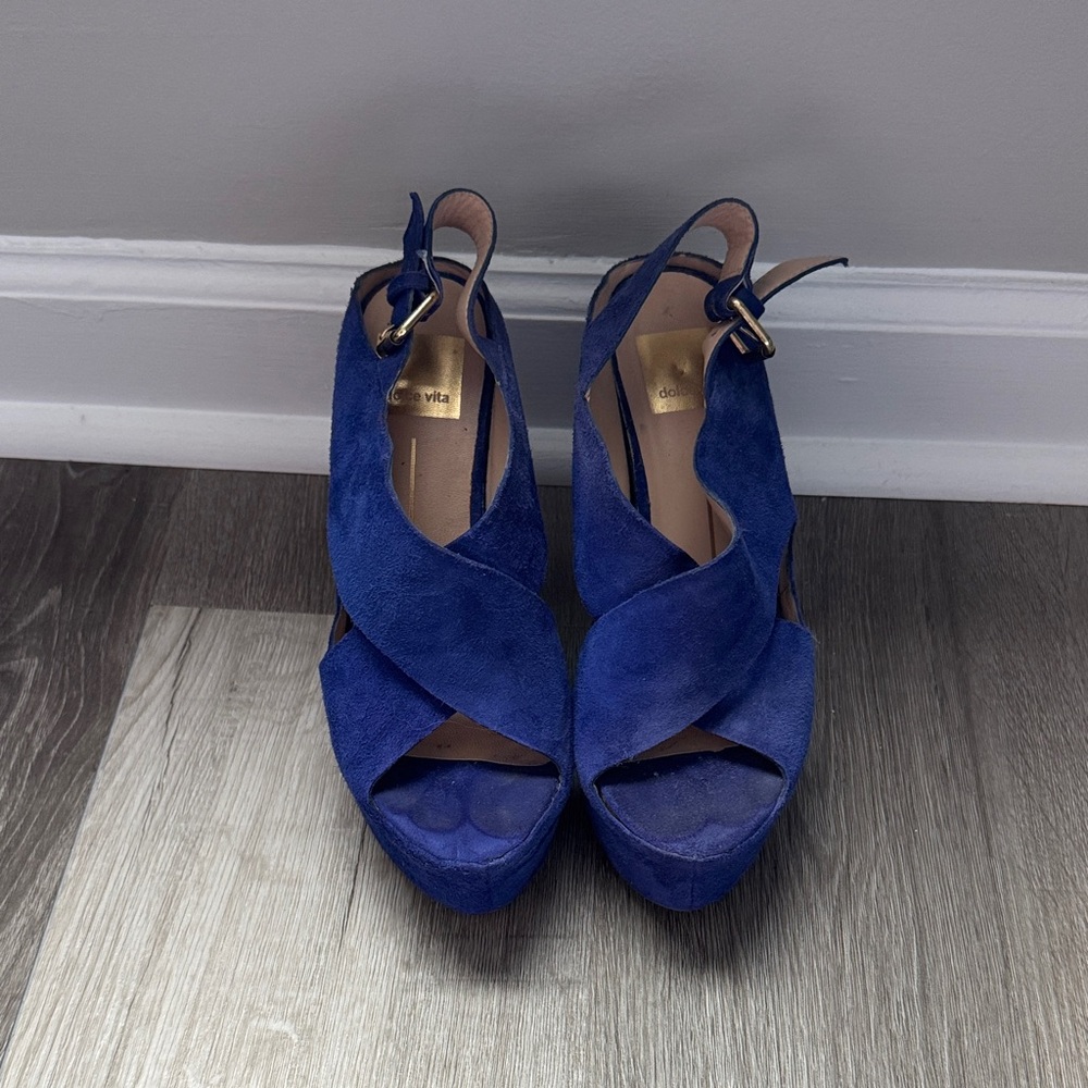 Dolce Vita Blue Platform Sandals